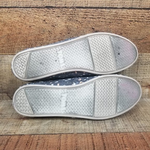 Toms Alpargata Women Sz 8 Forged Iron Grey Metallic Granite Fleck Flats Slip On - Picture 8 of 9